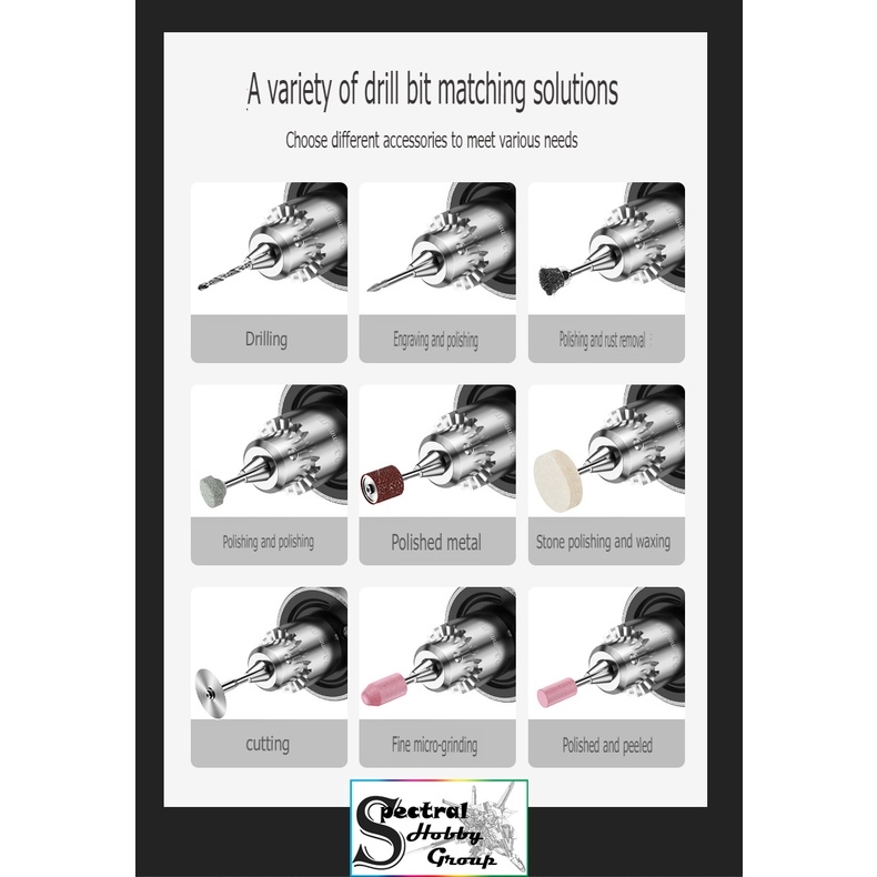 Dụng cụ KOMAX máy khoan mài cầm tay mini 12v / Rechargeable Electric mill small handheld polishing drill