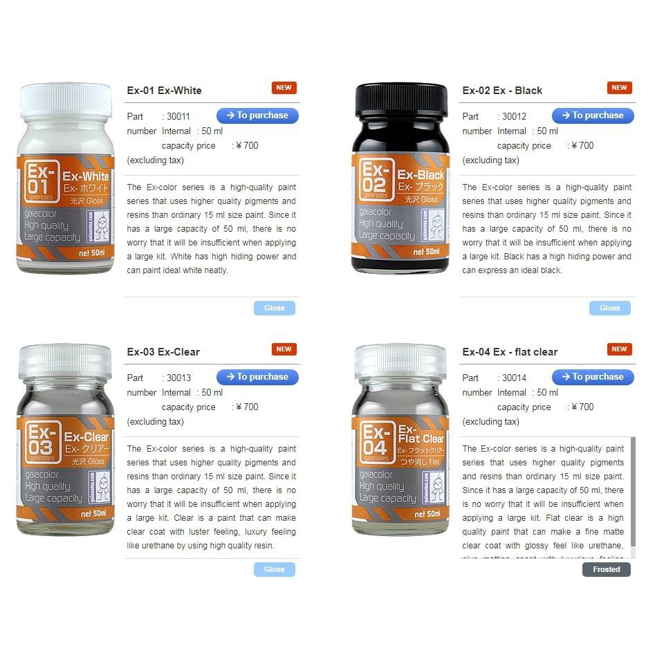 Sơn mô hình Gaia Ex series 01 02 03 04 05 06 Surfacer EVO series