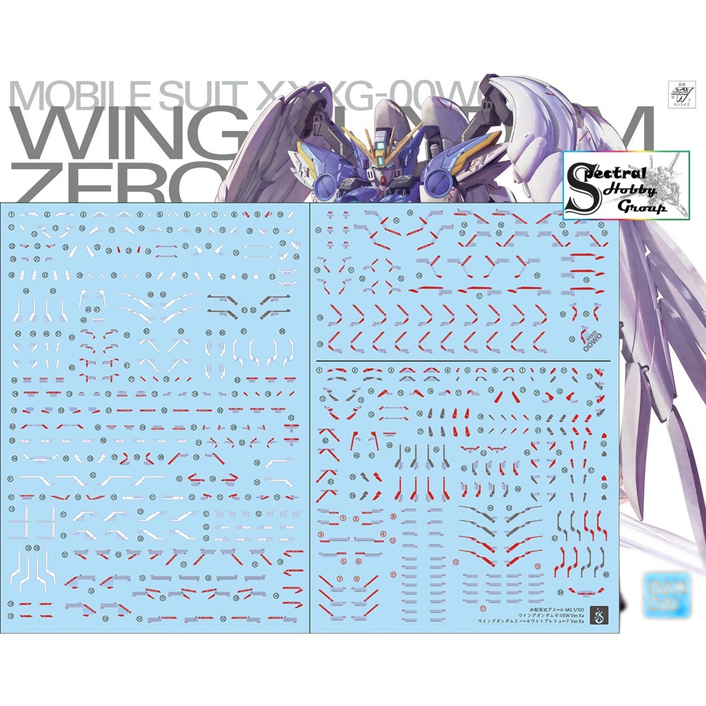 Decal nước dán mô hình Wing zero custom EW ver ka PG MG RG HG Gundam Water sticker
