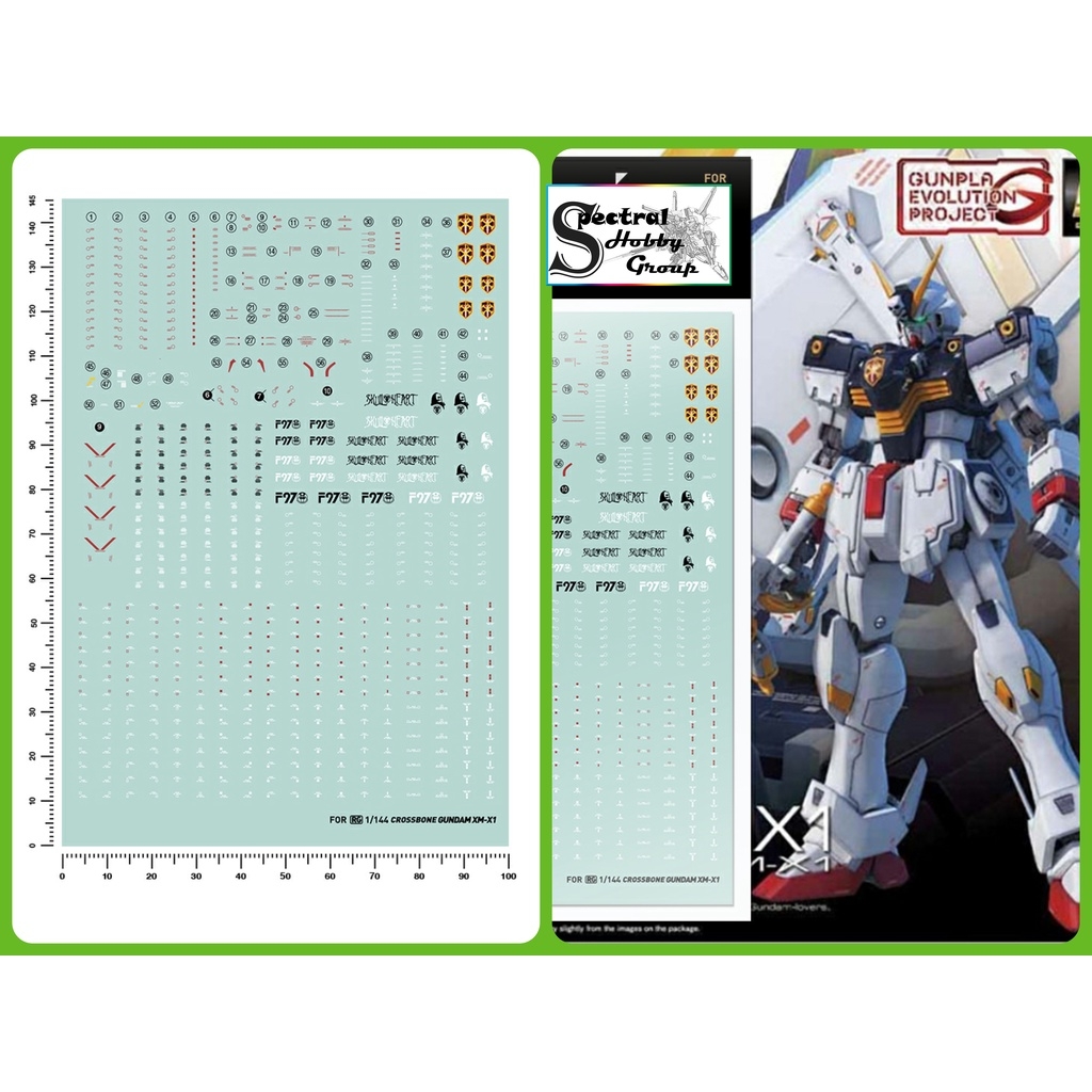 Decal nước dán mô hình Gundam Crossbone X1 Full Cloth X2 X3 MG HG RG metallic Water sticker