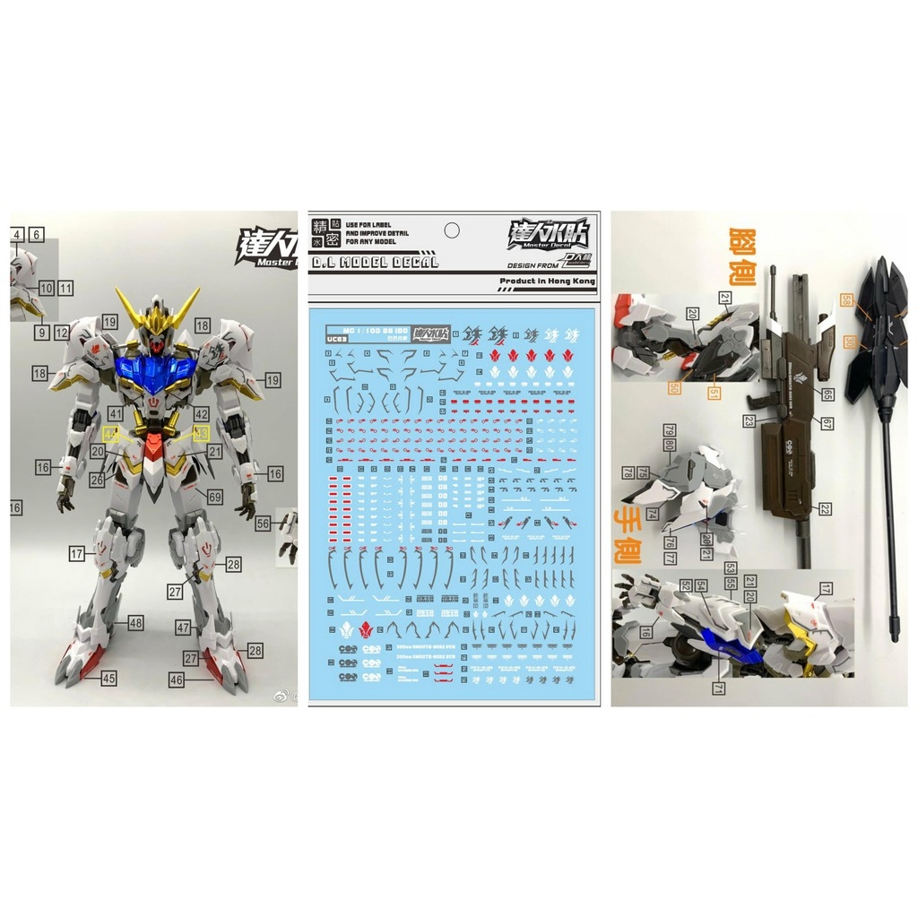 Decal dán mô hình IBO Barbatos 8818 Vidar Bael MG HG HIRM series các loại Water sticker