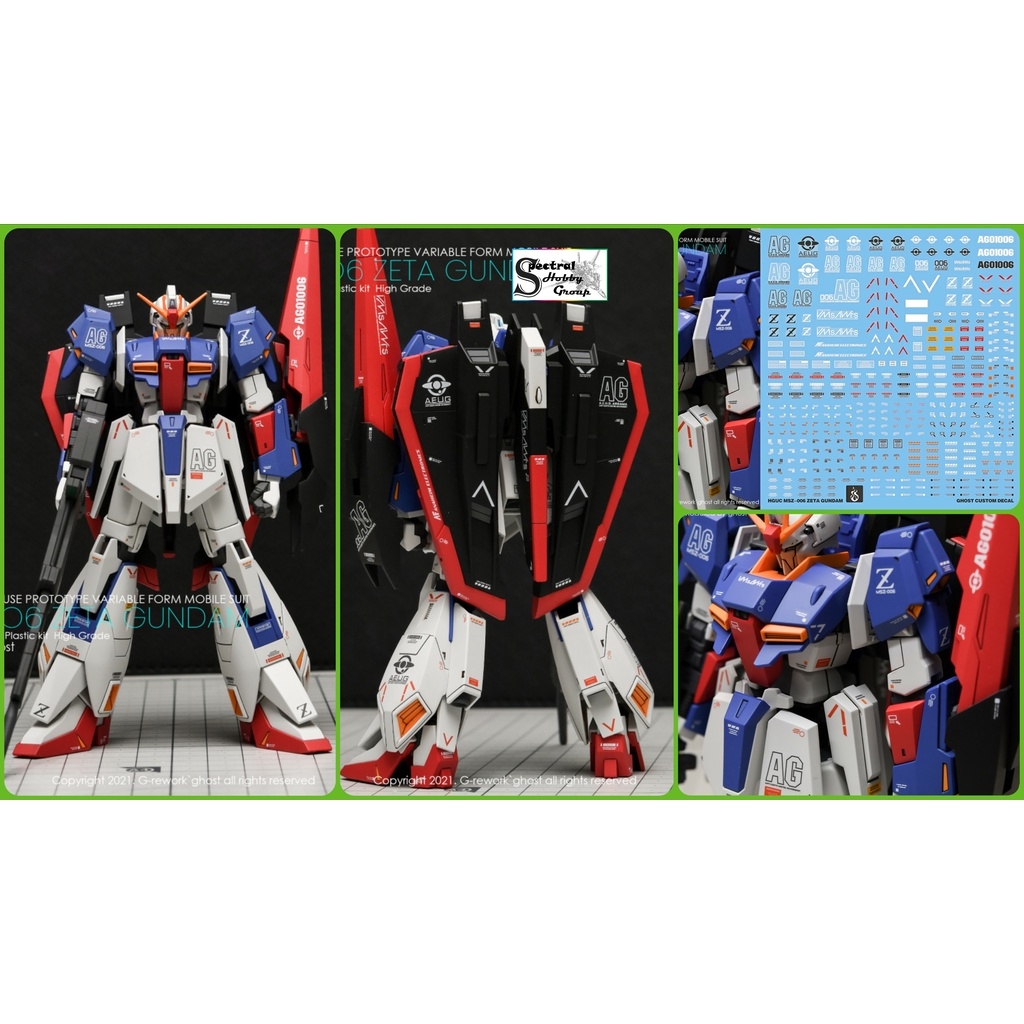 Decal nước dán mô hình Zeta PLUS A1 C1 Z3 Red ver.ka PG MG RG HG các loại Water sticker