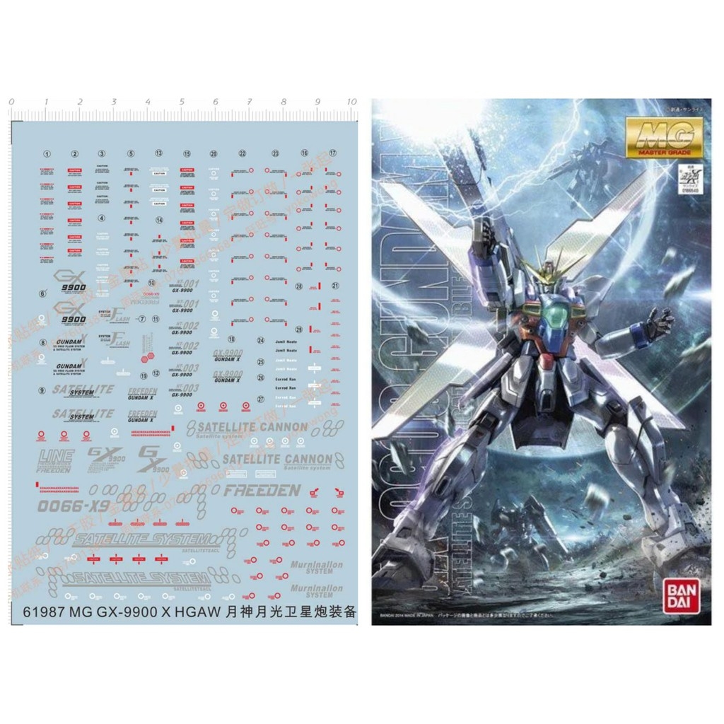 Decal nước dán mô hình Gundam X DX GX9900 GX9901 MG RG các loại - Water sticker
