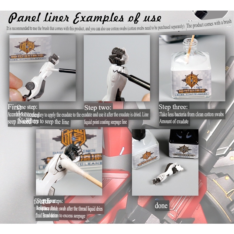 Sơn QW kẻ Panel line metallic color model Black silver gold metali red blue green cyan ...