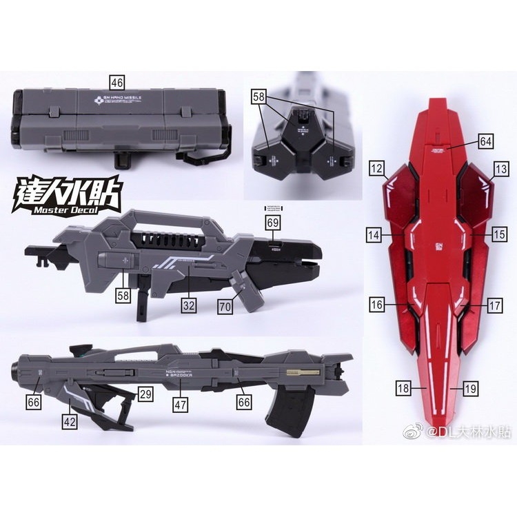 Decal nước dán mô hình MG RG HG Astraea Type F 8816 Avalanche Red White Water sticker