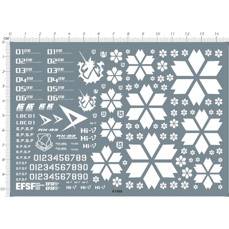 Decal nước dán mô hình MG Hi-Nu RX93 HiNu | Nu | HWS Gundam MB Water stickers