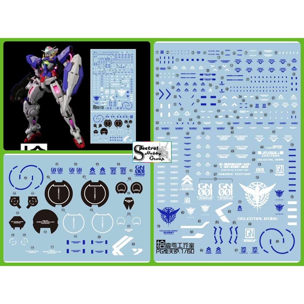 Decal nước dán mô hình PG Exia 00 Raiser 007s Avalanche các loại  Water sticker