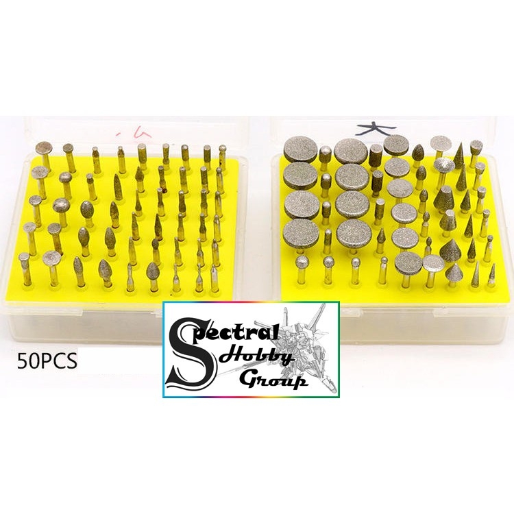 Bộ dụng cụ 50 mũi đầu mài khắc dũa nhám đa năng head jade agate peeled and windowed diamond grinding