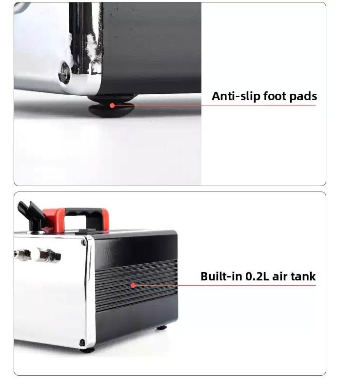 Máy nén khi mini Airbrush Compressor Pump HS317 with Storage Tank Battery 2000 MA