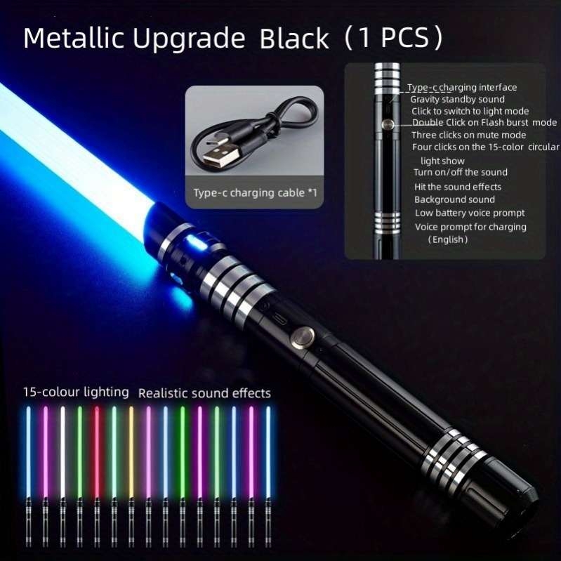Kiếm ánh sáng Light Saber RGB 15-color Metal Sword Sound Effect Upgraded version Gravity Sensing
