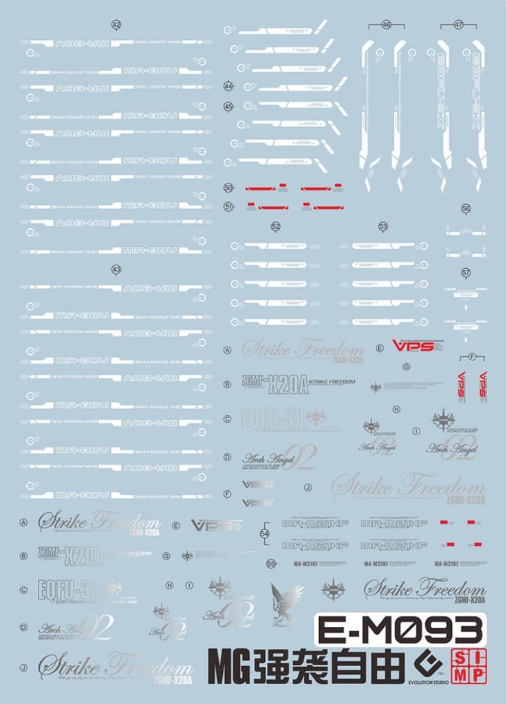 Decal nước MG Strike Freedom - EVO, FS