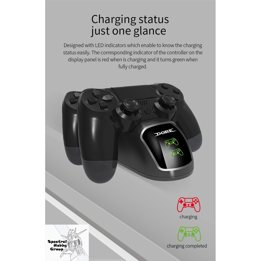 Đế sạc tay game Dual Charging Dock P4 PS4 Slim Pro Wireless Controller Charger Charge TP4-889 Dobe