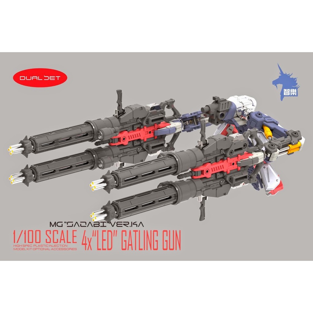 Phụ kiện lắp ráp MG 1/100 Dual set 4x led Gatling Gun Compatible with Sazabi