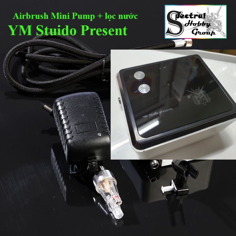 Máy nén khí sơn mô hình Air Pump Compressor Mini Airbrush HM03 Hobby Mio Ensi AC09