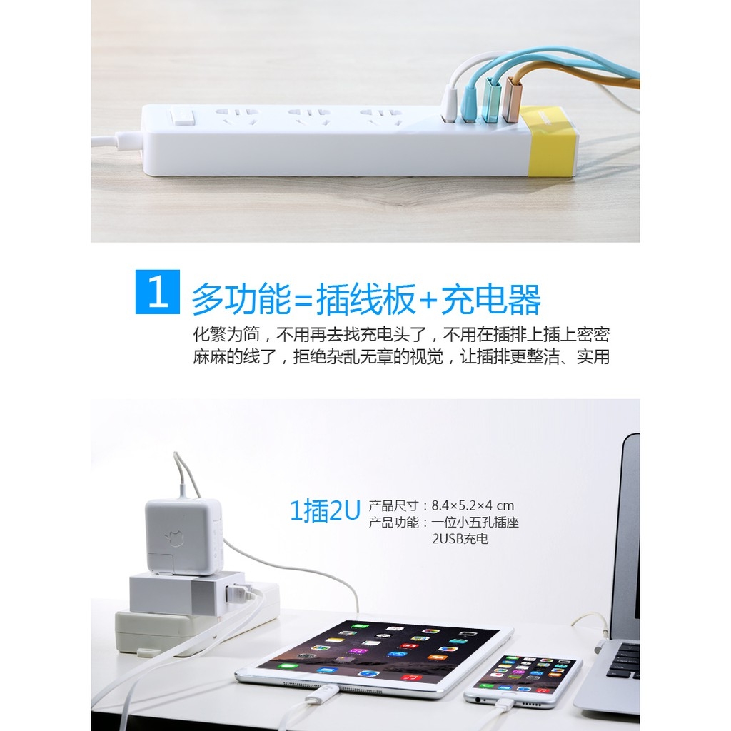 Ổ cắm điện Remax RU-S2 kèm 4 cổng sạc USB