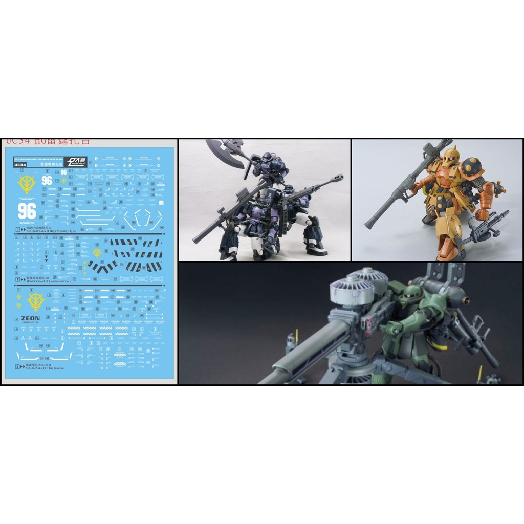 Decal nước dán mô hình Zaku II | Zaku Thunderbolt MG HG GTO các loại Water sticker