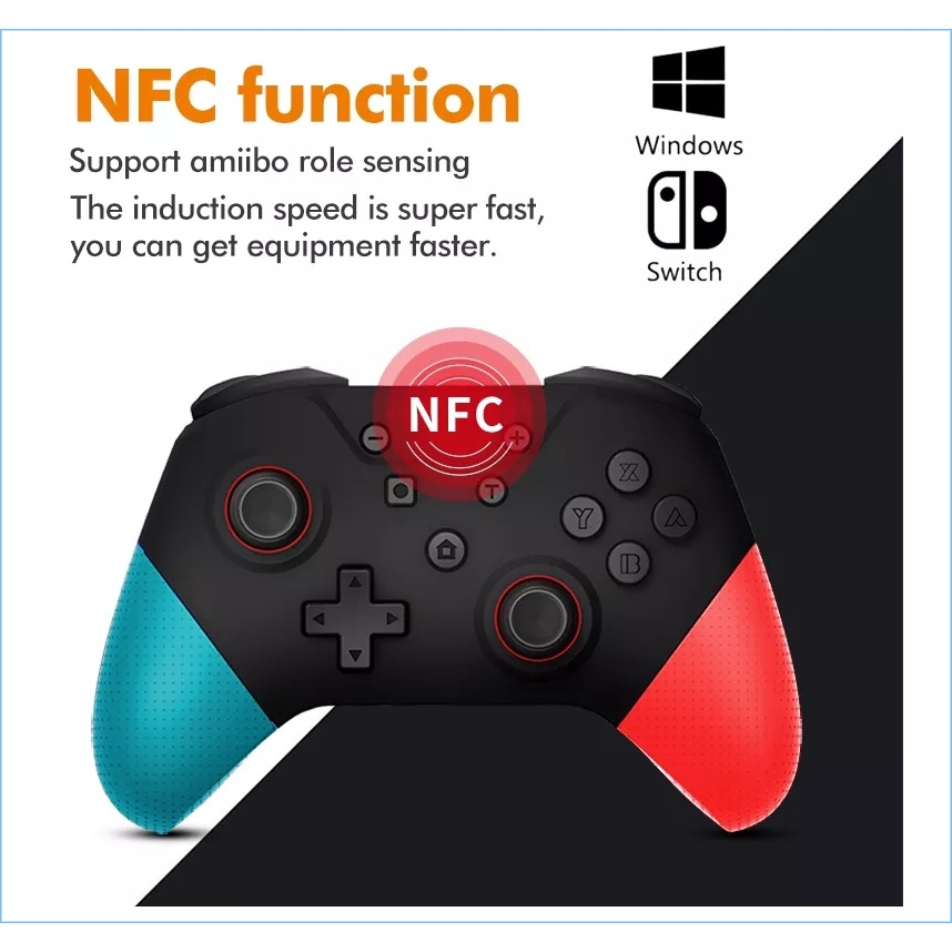 Tay cầm chơi game không dây SP5246 Pro controller wireless NFC 3D Joysticks wake up Bluetooth NS Switch PC steam