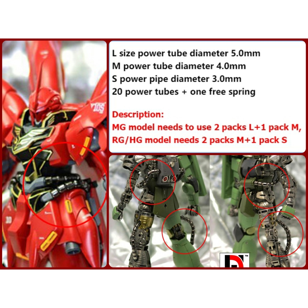 Phụ kiện Ống dây năng lượng độ mô hình custom Zaku Sazabi Sinanju zeon - Metal Part