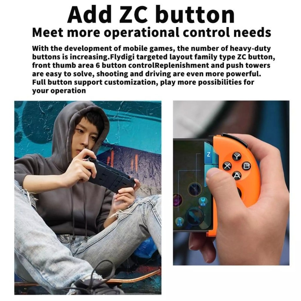 Tay Cầm Chơi Game Không Dây Bluetooth Flydigi Wee 2T Cho Ios / Android Hỗ trợ chơi PUBG, Liên Quân,.. cực tốt