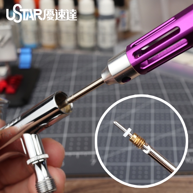 Bộ dụng cụ vệ sinh bảo dưỡng sửa chữa bút sơn airbrush cao cấp ustar Cleaning Deep Care UA-90094