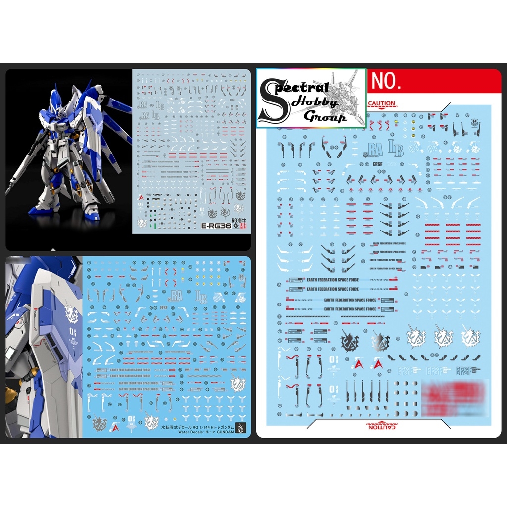 Decal nước dán mô hình RG Hi-nu HiNu gundam RX93-v2 | Hyper Mega Bazooka Launcher | HWS Water sticker