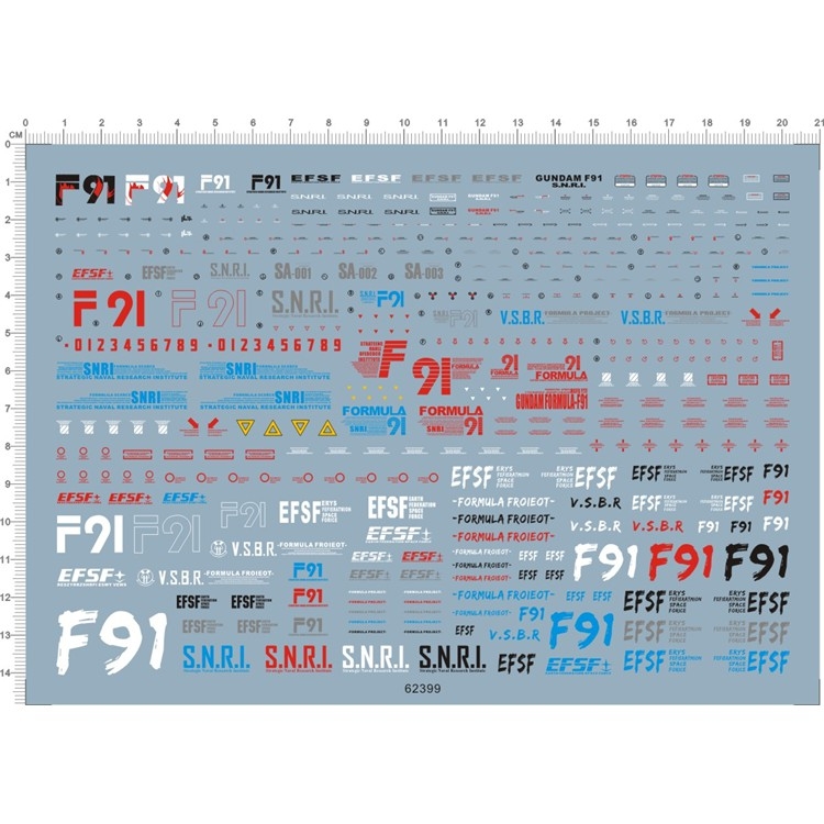 Decal nước dán mô hình F91 8821 Vigna ghina MG HG các loại water sticker