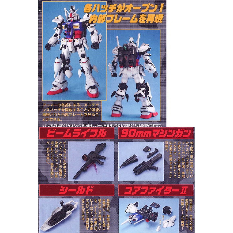 Mô hình lắp ráp PG 1/60 RX-78 GP01 / Fb Gundam GP01 - bandai
