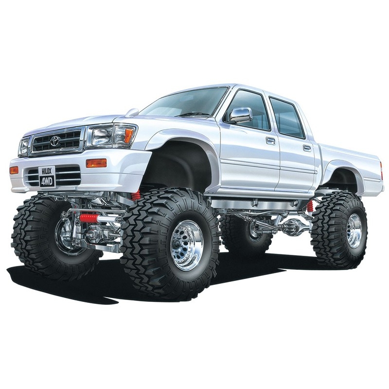 Mô hình lắp ráp ô tô Model Car The and sedans LN107 Toyota Hilux Pick up Double cab Lift up 1/24 Aoshima