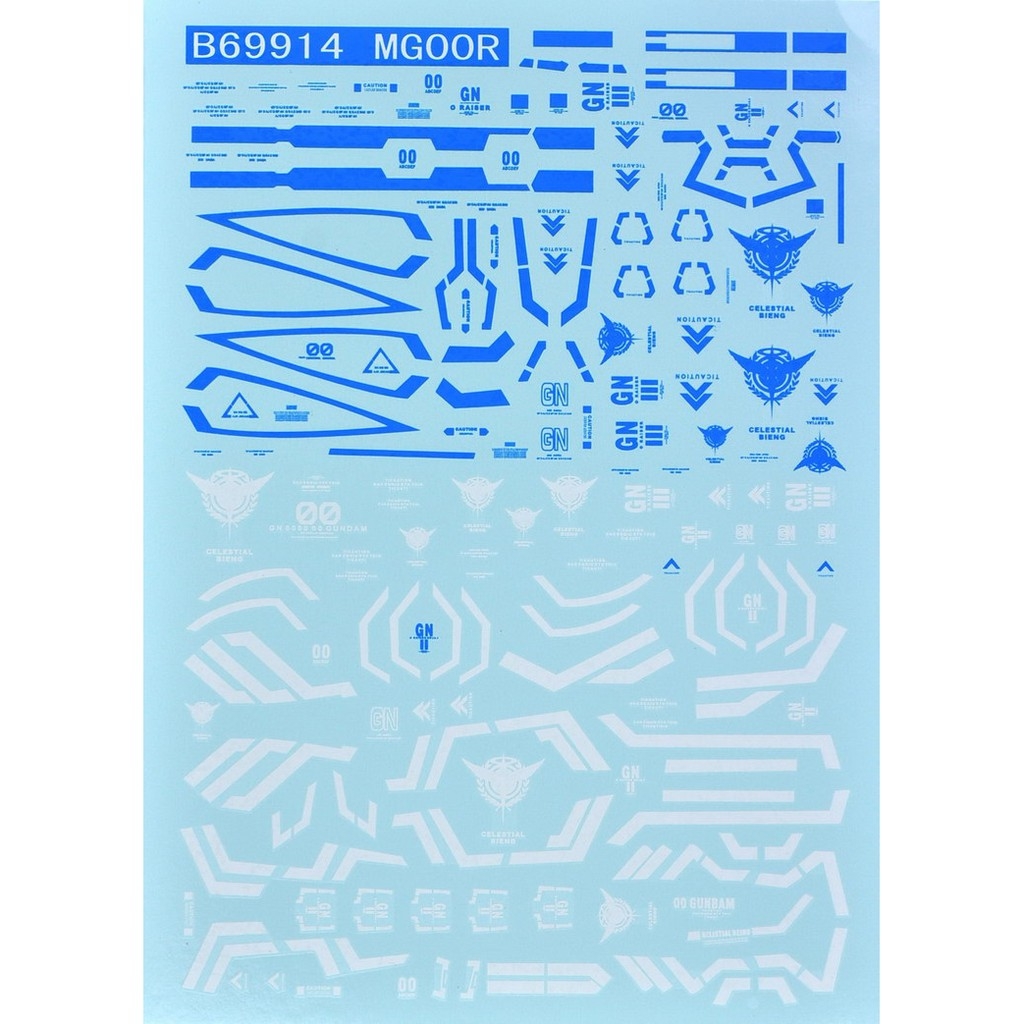 Decal nước dán mô hình Gundam XN 00 Raiser 7s Seven sword 00R 007S MB MG RG HG Water sticker