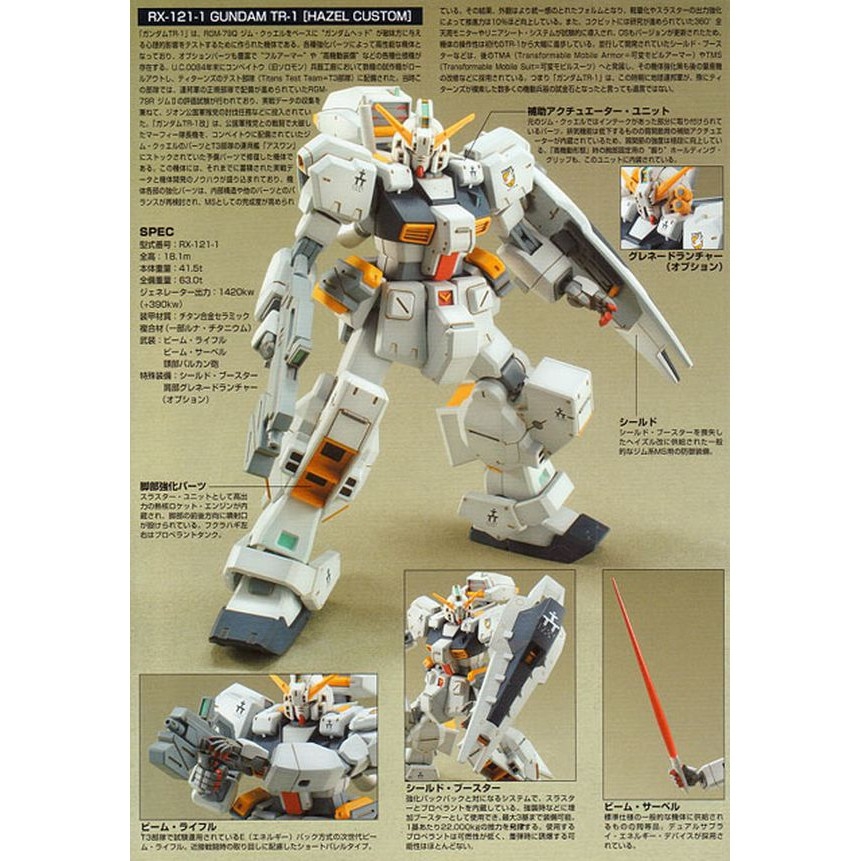 Mô hình lắp ghép HG 1/144 RX-121-1 Hazel Custom RX121 HGUC (Trắng) bandai