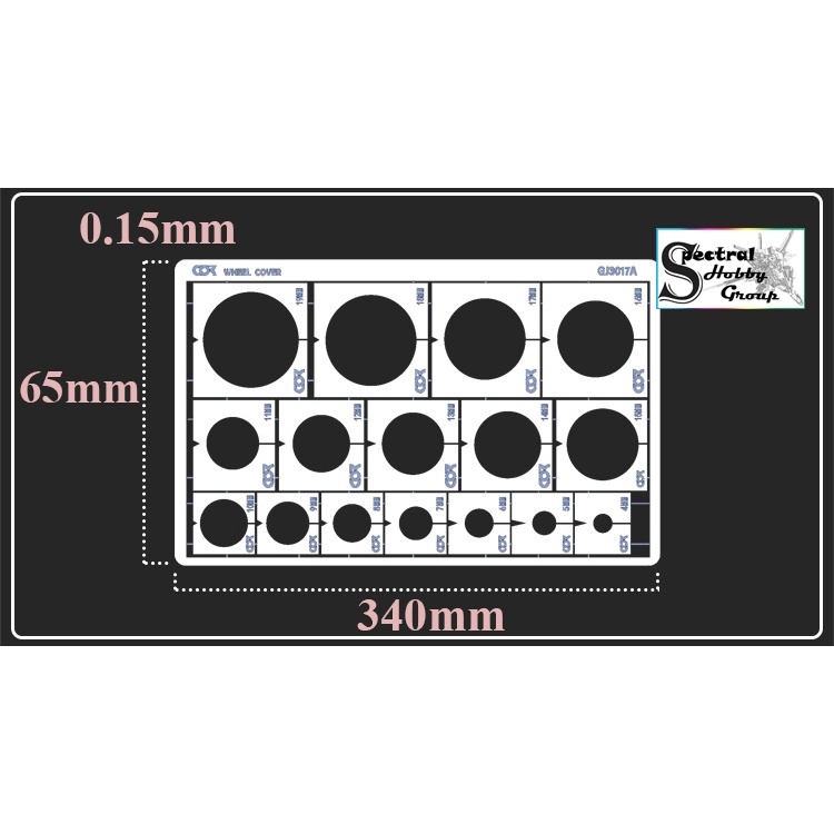 Dụng cụ mô hình Alexen metal masking hình tròn các cỡ AJ0050 model tool hobby