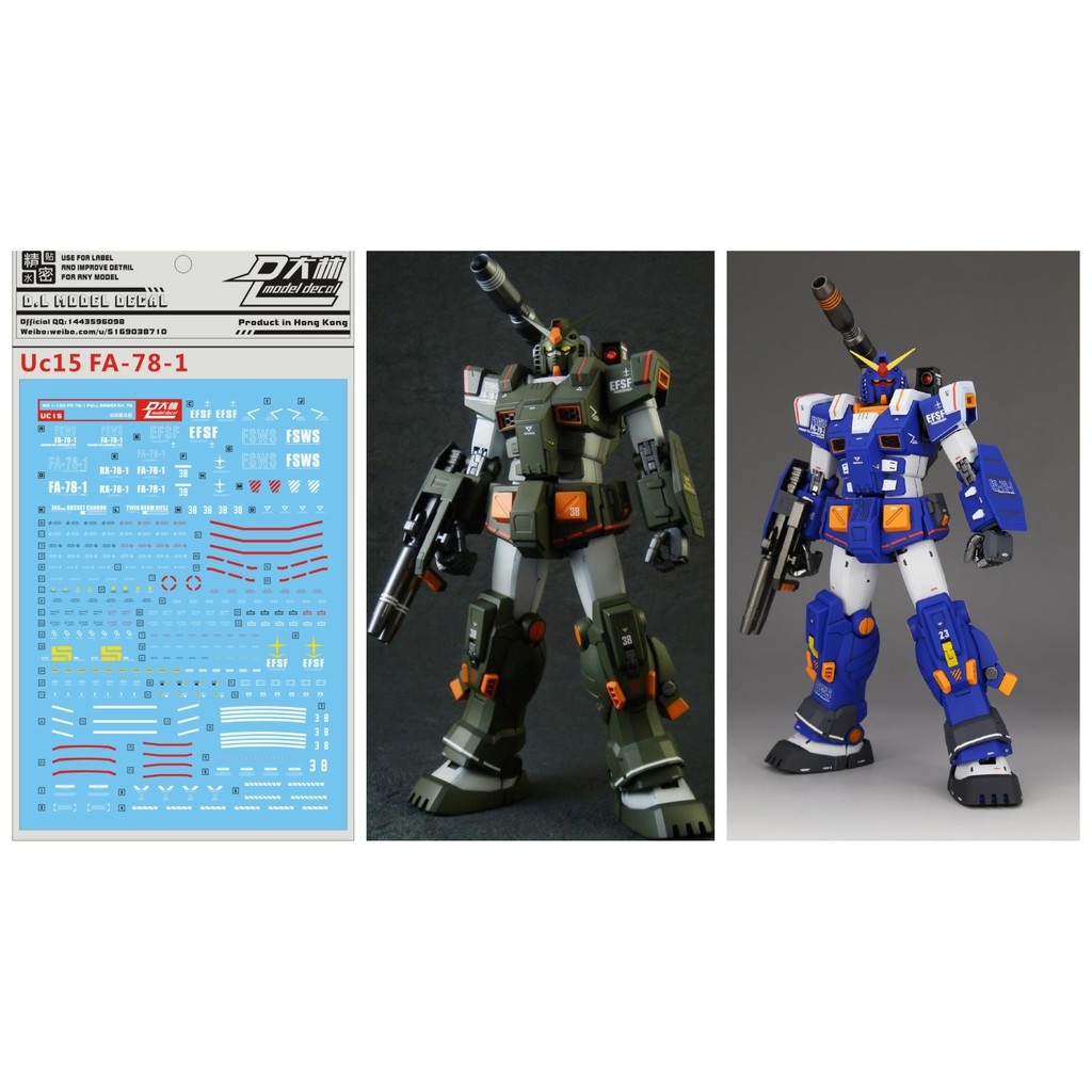 Decal nước dán mô hình MG RX-78-2 G3 Aape FA-78-1 RX78 Water sticker