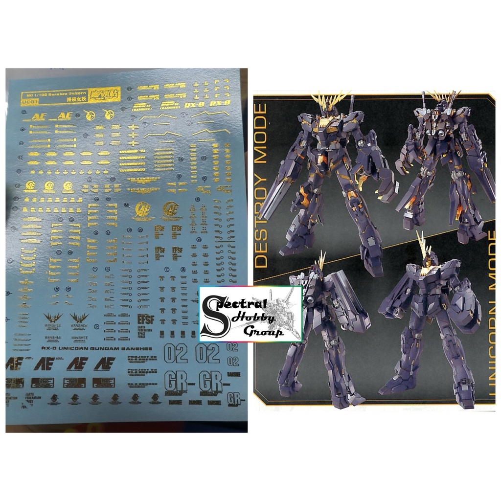 Decal nước dán mô hình Unicorn BANSHEE 02 Gundam Norn MG HG Mega size MGEX Water sticker