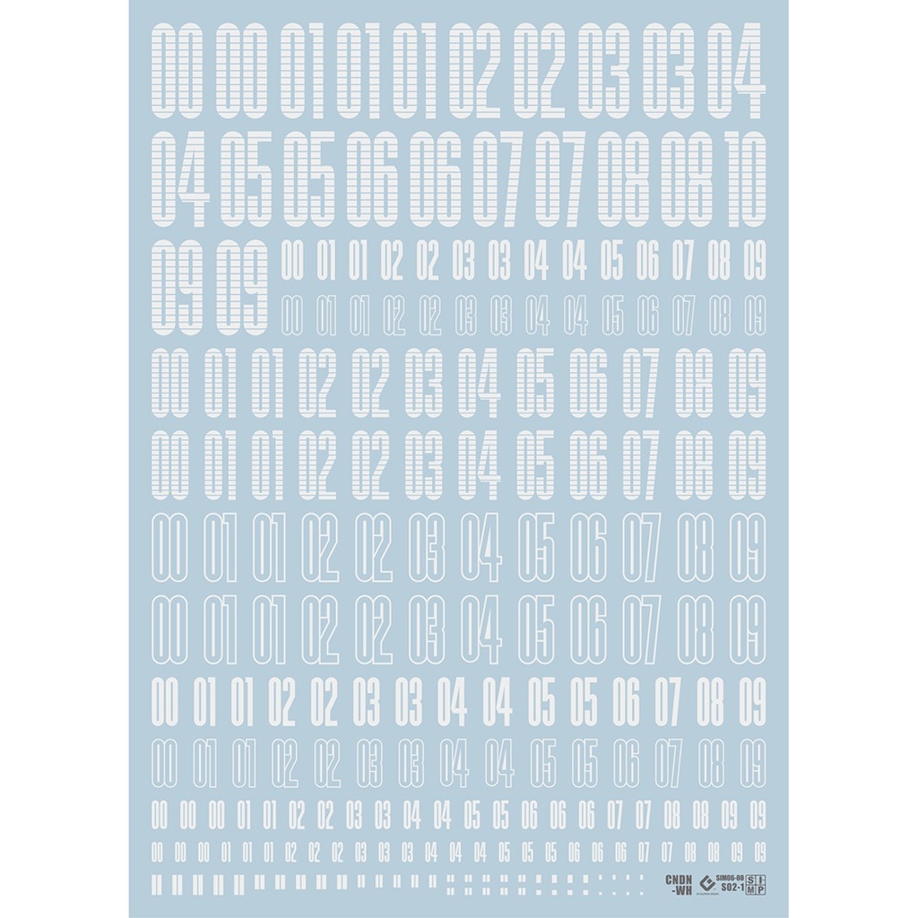 Decal nước dán mô hình Chữ số cảnh báo EVO DL number warning gold MG HG RG các loại