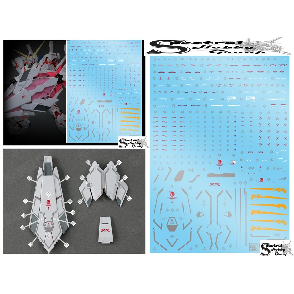 Decal nước dán mô hình RG HG UNICORN BANSHEE Full Armor FA Perfectibility Water sticker