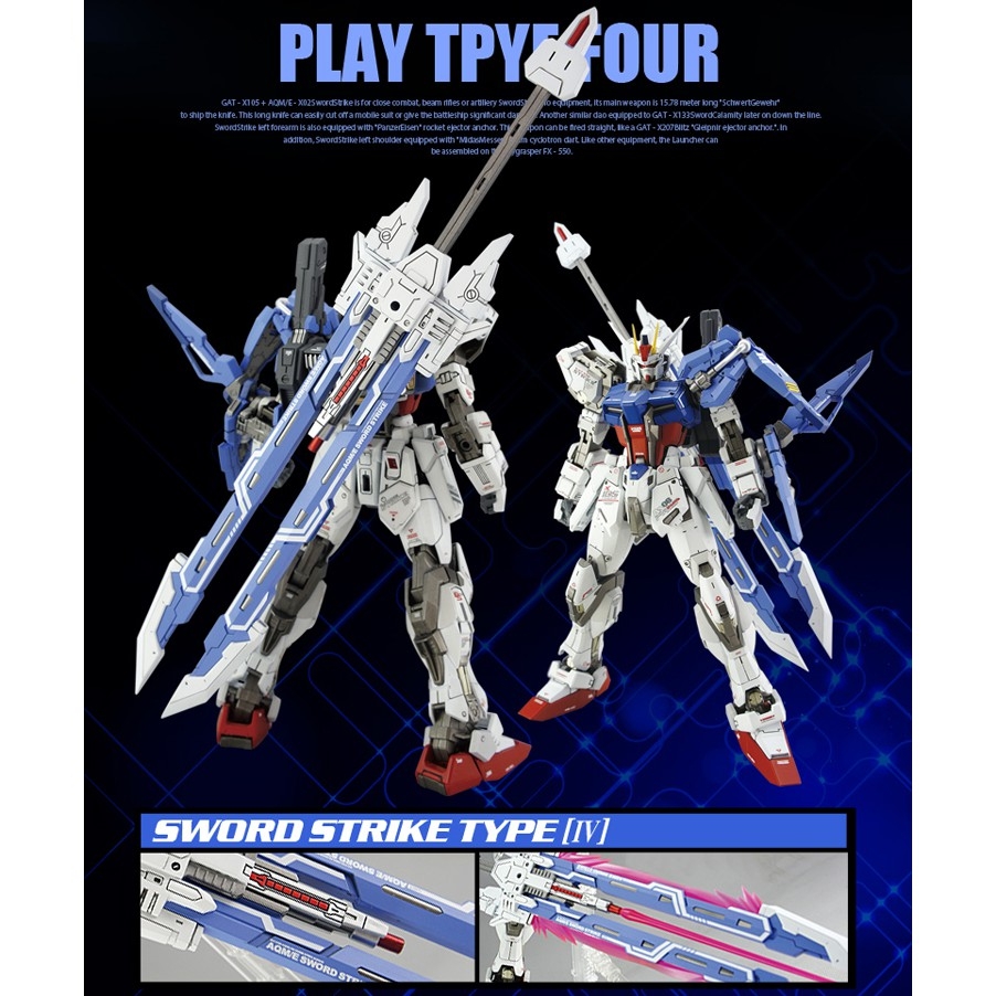Phụ kiện lắp ghép mg 1/100 SWORD STRIKE MC model