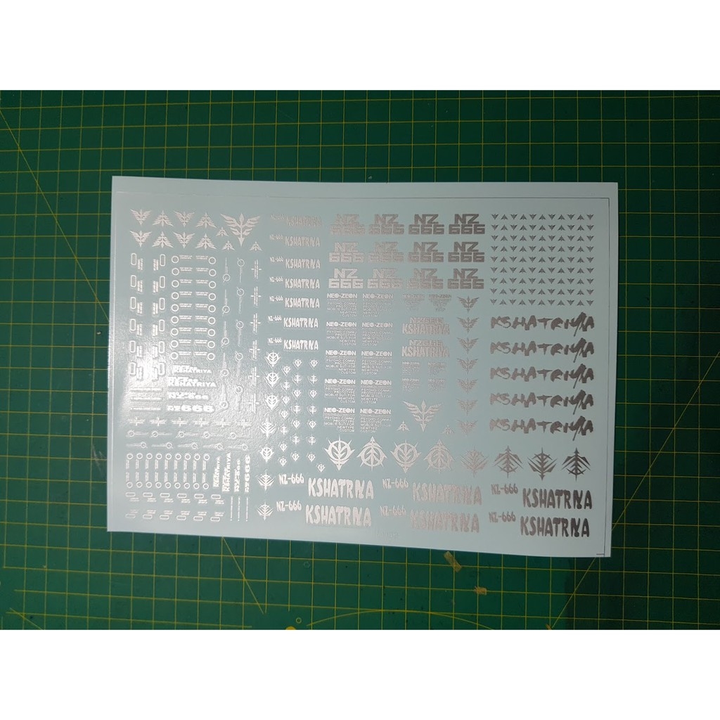 Decal nước dán mô hình MG HG Kshatriya - Water Sticker Tool hobby
