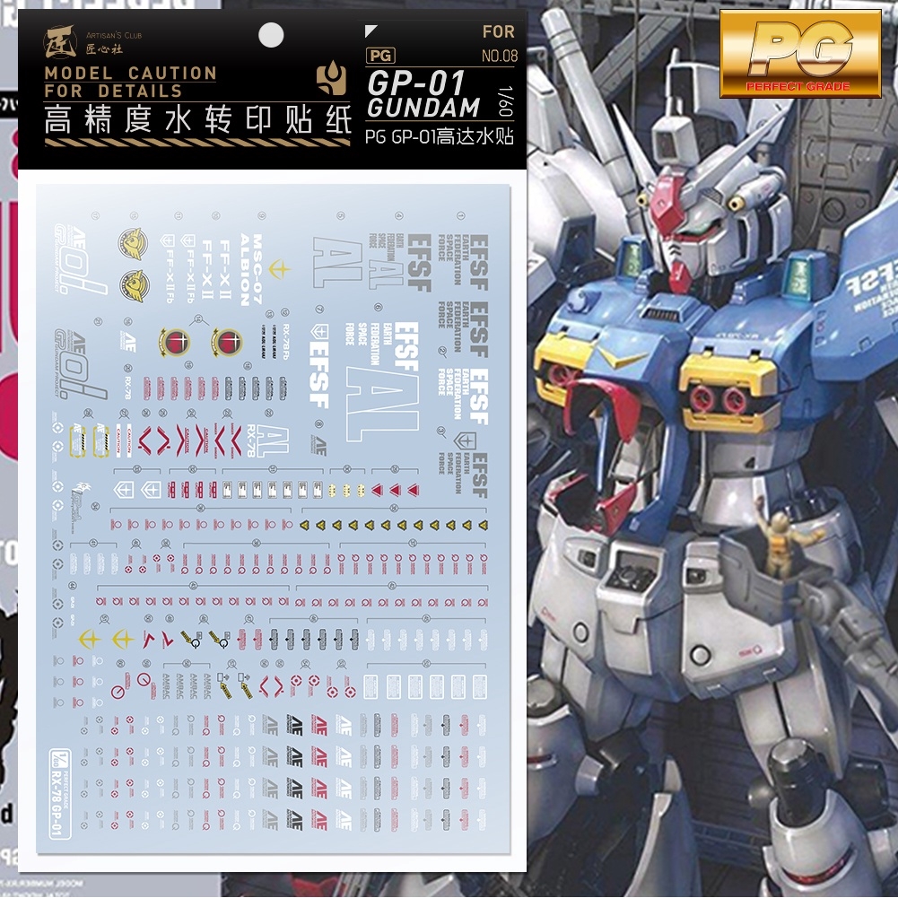 Decal nước dán mô hình gundam GP01 GP01FB GP02 GP03 RX78 PG MG RG Water sticker