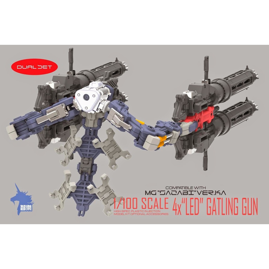 Phụ kiện lắp ráp MG 1/100 Dual set 4x led Gatling Gun Compatible with Sazabi