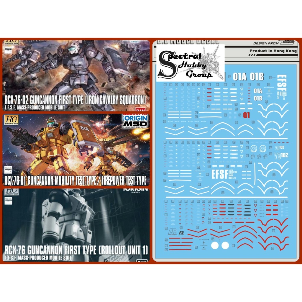 Decal nước dán mô hình HG GTO Guncannon Gouf Dom Guntank Zaku Black Char Origin các loại Water sticker