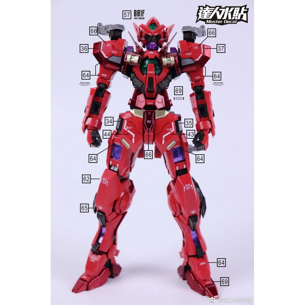 Decal nước dán mô hình MG RG HG Astraea Type F 8816 Avalanche Red White Water sticker