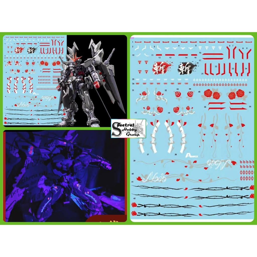 Decal nước dán mô hình HIRM Astray Red Blue Frame / NOIR / Power Arms MG HIRES water sticker