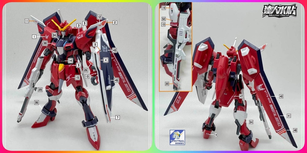 Decal nước dán mô hình Immortal Justice / Infinite Justice Gundam HG các loại - Water sticker