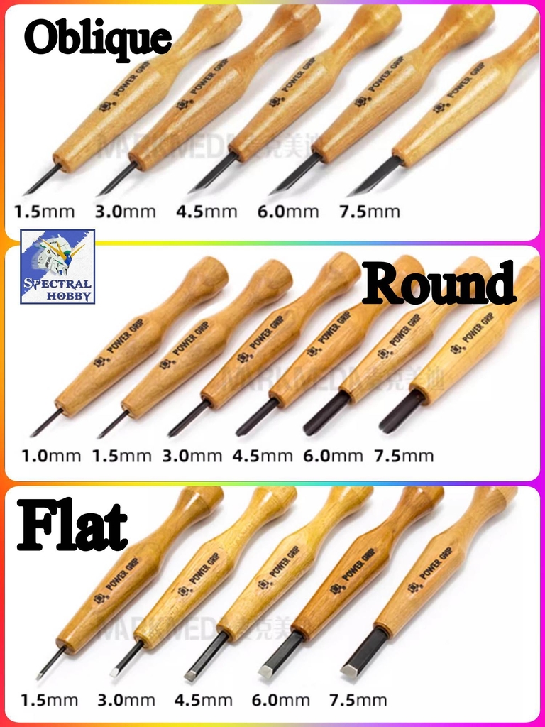 Dao khắc mỹ thuật POWER GRIP đá gỗ nhựa giấy Chisel carving knife tungsten steel seal cutting wood