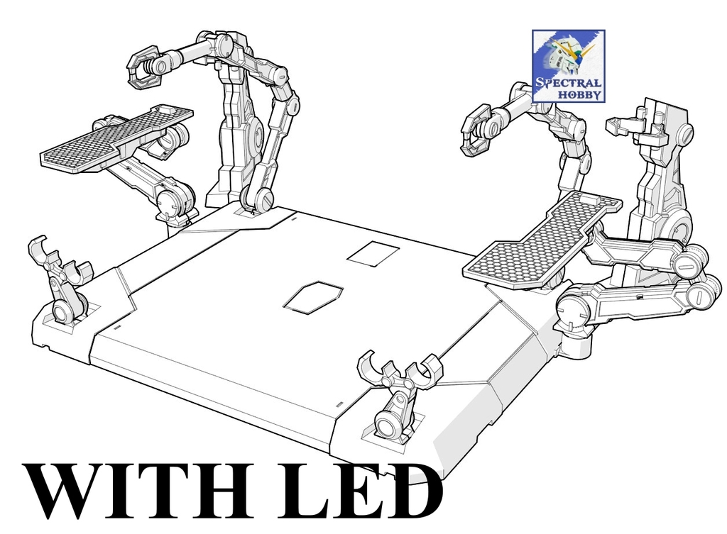 Phụ kiện đế base stand MG cho Sazabi và các loại gundam MAINTENANCE HANGAR STAND Platform