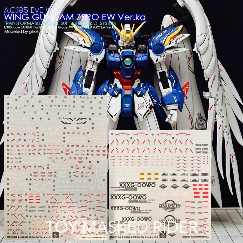 Decal nước dán mô hình Wing zero custom EW ver ka PG MG RG HG Gundam Water sticker