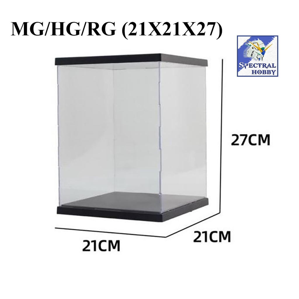 Hộp mica trưng bầy mô hình kèm dàn led PG MG HG RG 21.5x21x35 Model Display box VT model