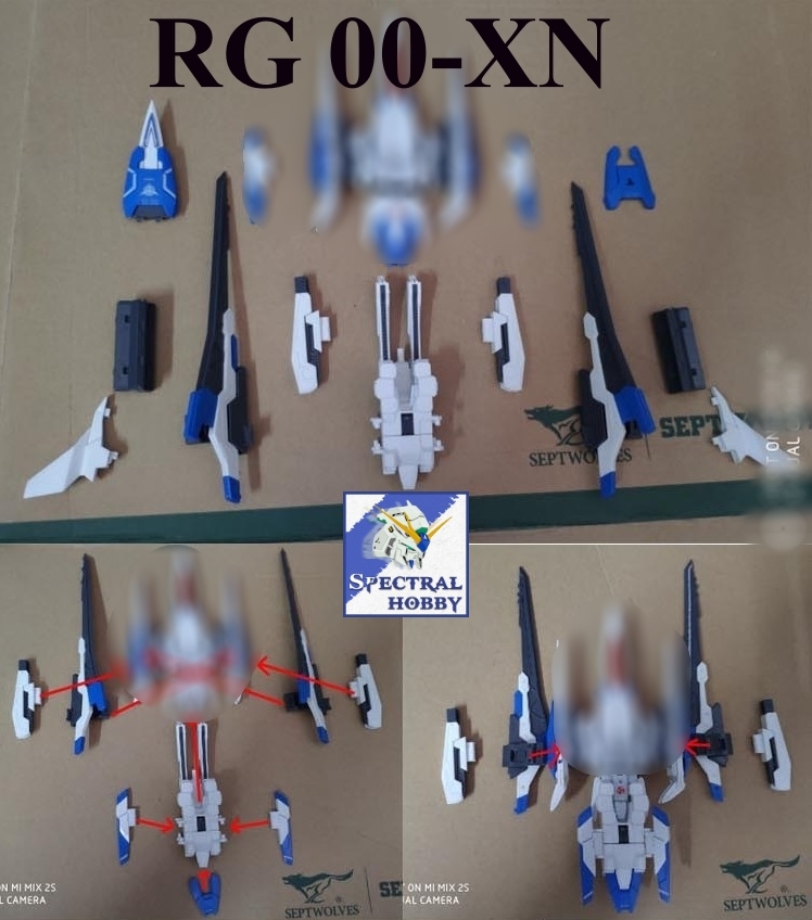 PHụ kiện lắp ghép MG 1/100 RG 1/144 00 XN 00XN Pack (không kèm gundam) - Effect Wings