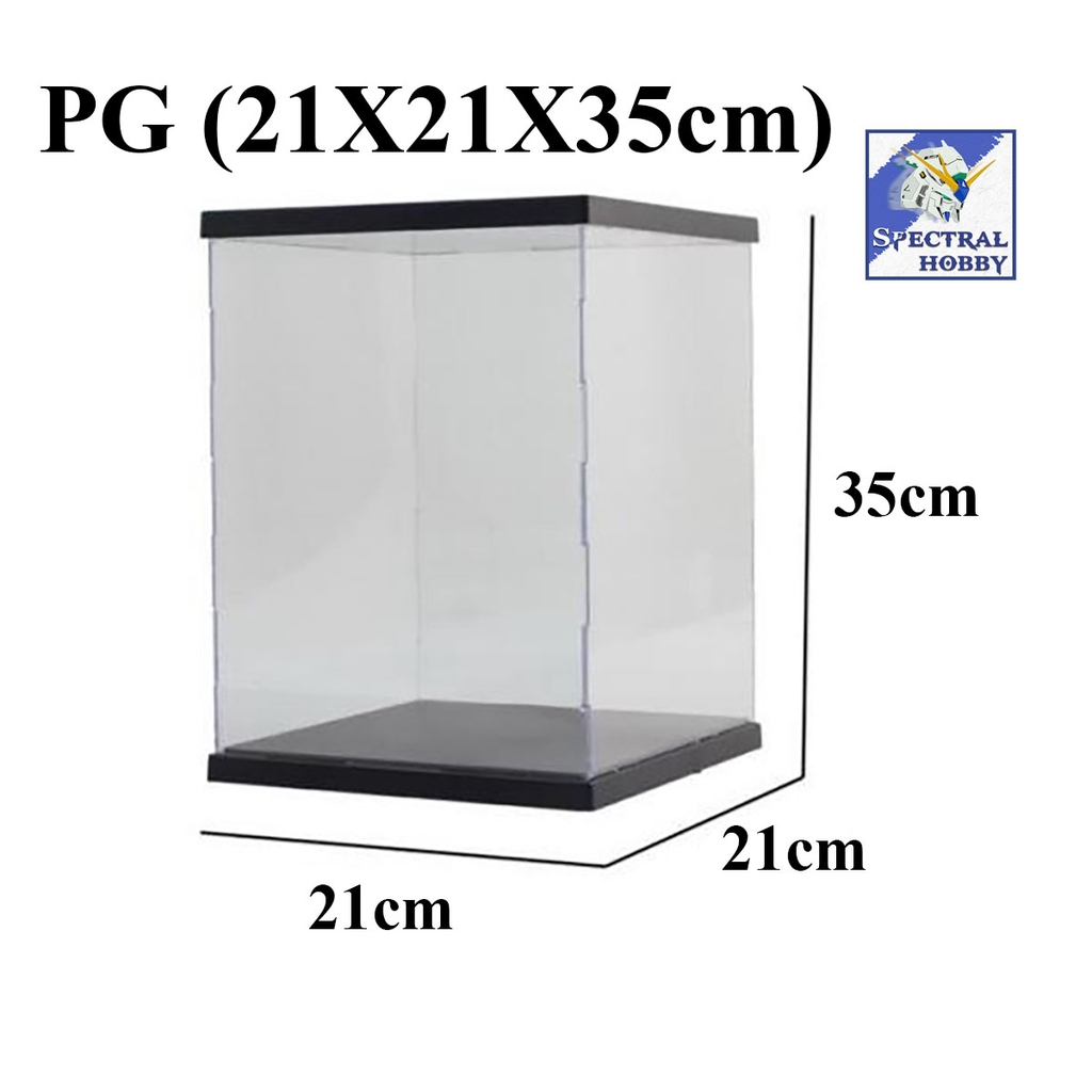 Hộp mica trưng bầy mô hình kèm dàn led PG MG HG RG 21.5x21x35 Model Display box VT model