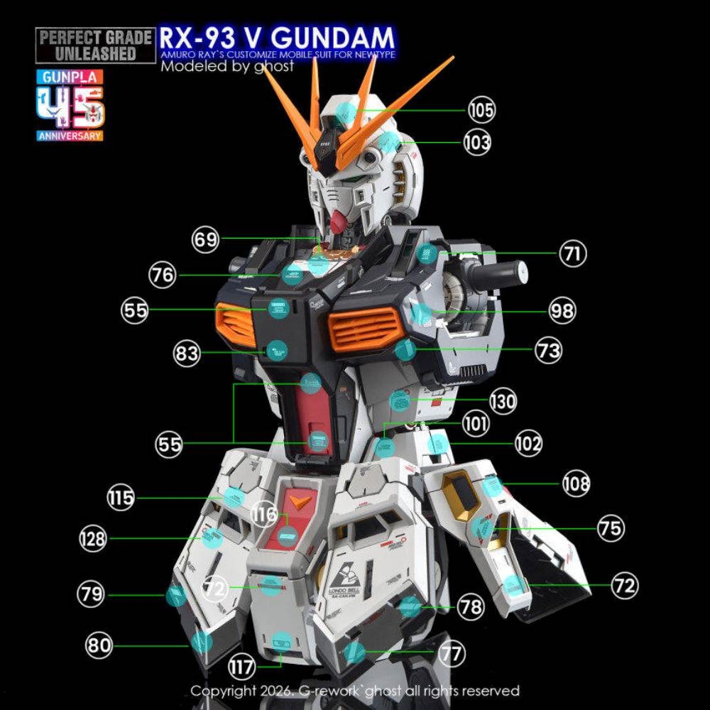 Decal nước PGU RX93 NU gundam - G (ghost)